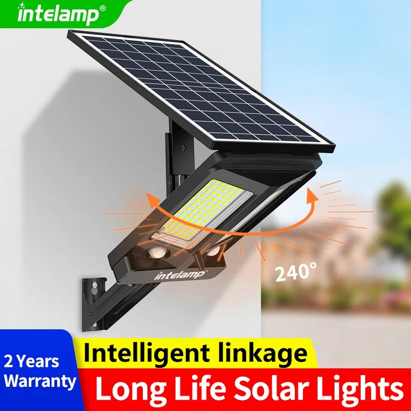 

Intelamp Solar Street Lights Outdoor Lamp Solar Energy Motion Sensor Led Light Dual Sensors Suit For Highway Large Garden Yard
