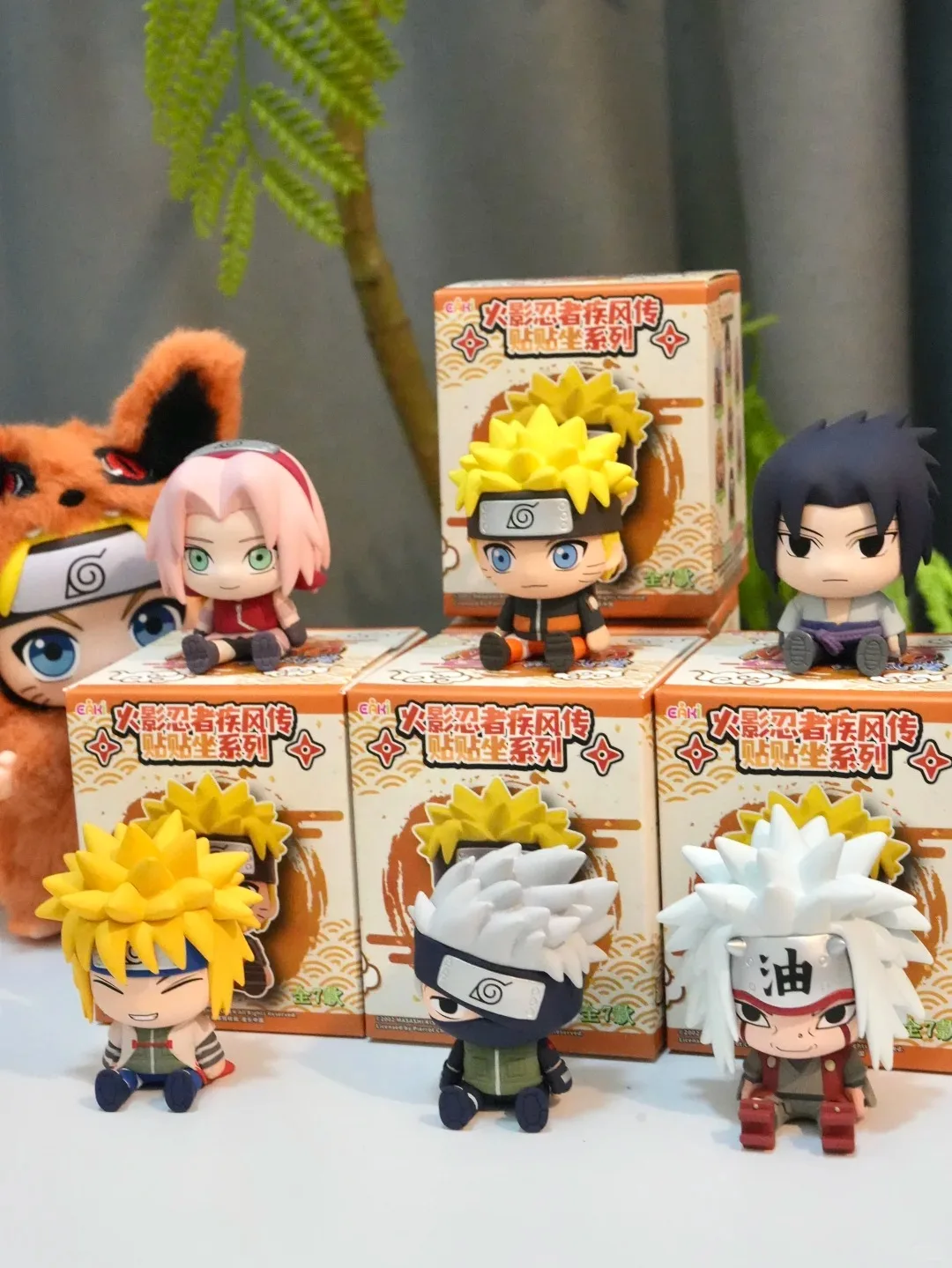 Original Naruto Shippuden Sitting Series Blind Box Figur, Auto-Ornament, Schreibtisch-Deko, Anime-Sammlerstück, Geschenk für Fans, auf Lager