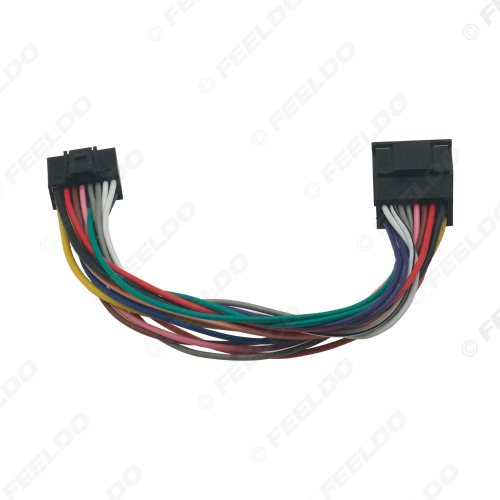 FEELDO-cable de arnés de cableado de Audio para coche, adaptador de Cable de instalación estéreo Universal para todos los coches, 16 pines