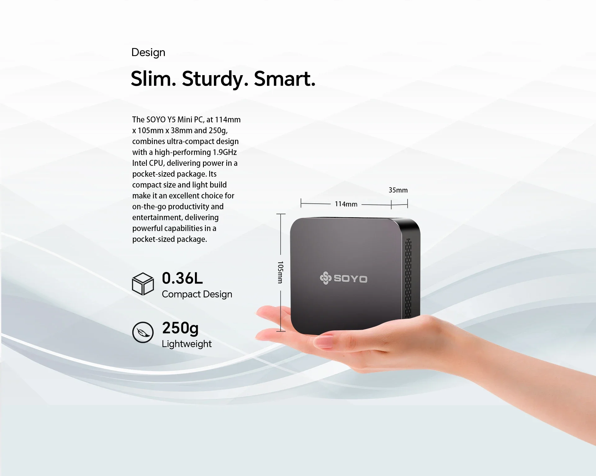 SOYO Y5 Mini PC Intel Core i3 4th 8G RAM 128GB SSD  Mini Computer Windows 10 Pro 4K Dual Display Desktop Computer WiFi 5 Type-C