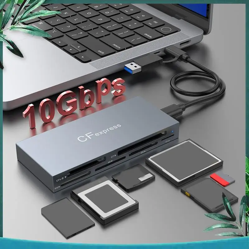 (NEW) 8 In 2 Cfexpress Type B/CF/XD/MS/SD/TF Card Reader Adapter 10Gbps Multi Memory Card Reader For Windows XP For MAC OS