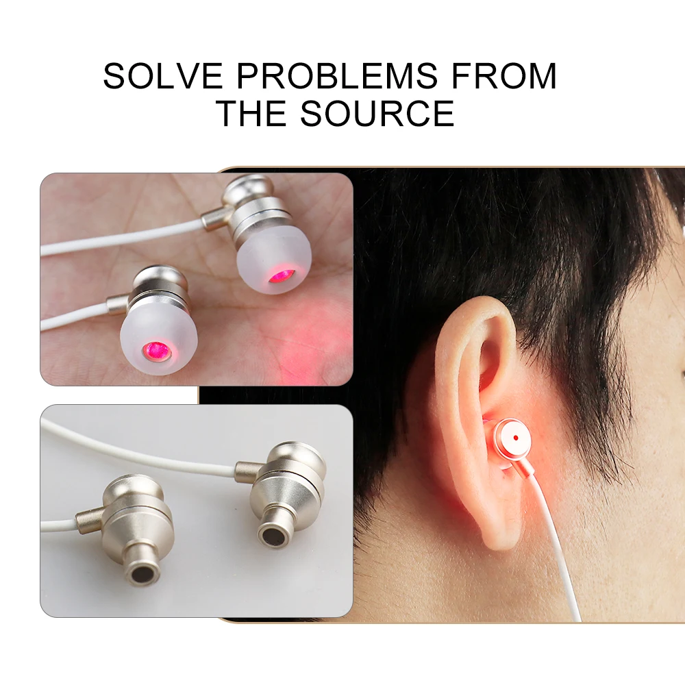 650nm Soft Red Light Ear Soothing Earplug Portable Household Ear Tinnitus Otitis Maintenance Relax Alleviate Ear Fatigue Tool