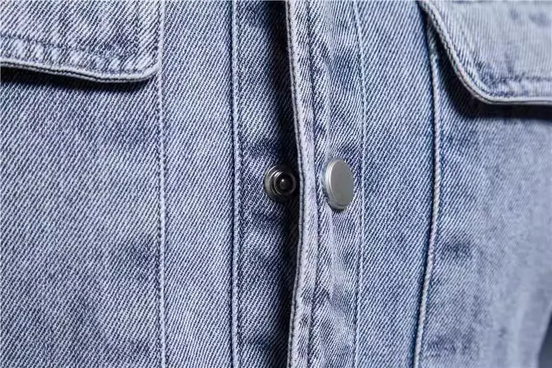 Spring Fashion  Denim Shirts Streetwear Men Casual Thick Long Sleeve Shirt for Men High Quality Men's Shirts Coats