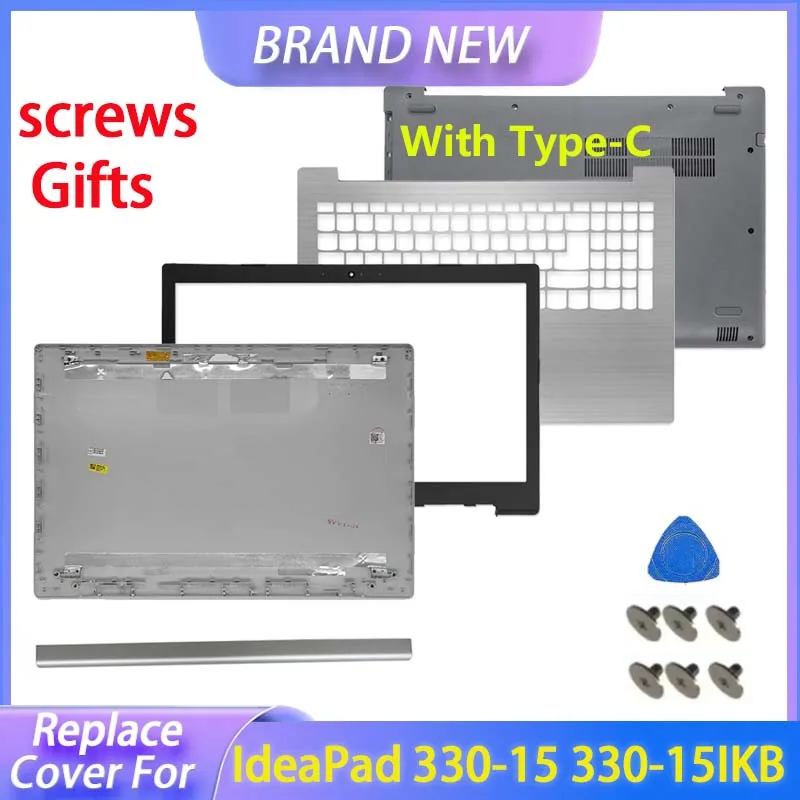 Cubierta de repuesto para Ideapad 330-15 330-15ISK 330-15IKB 330-15ARR 330-15AST LCD contraportada bisel frontal reposamanos cubierta inferior bisagras