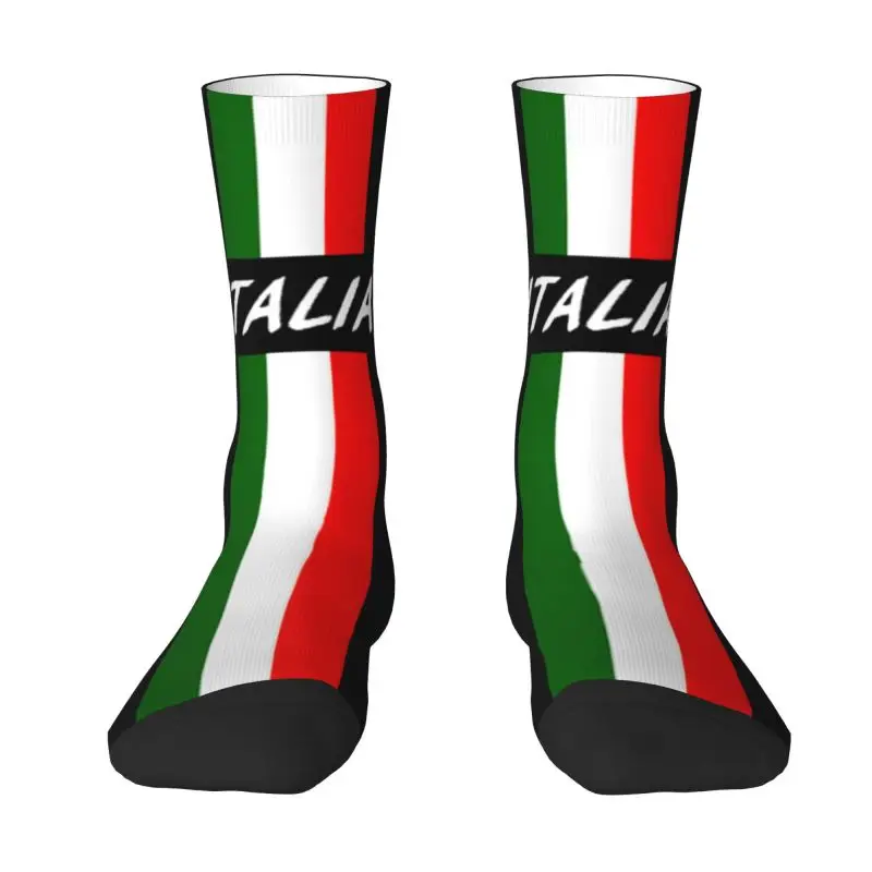 Calcetines de vestir con bandera de Italia para hombre y mujer, medias cálidas a la moda