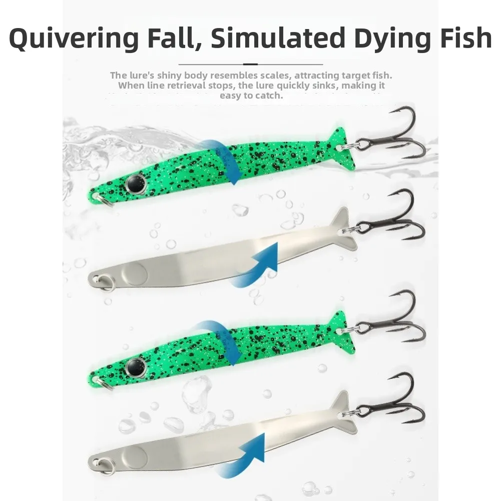 5 piece metal fishing lures kit spinner spoon for For Bass trout long casting high frequency vibration lure set