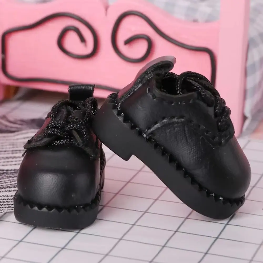 Con cordones Obitsu11, zapatos para juego de simulación, bonito atuendo, botas de cuero para muñecas, zapatos para muñecas de cuero de vaca negro y marrón 1/12BJD