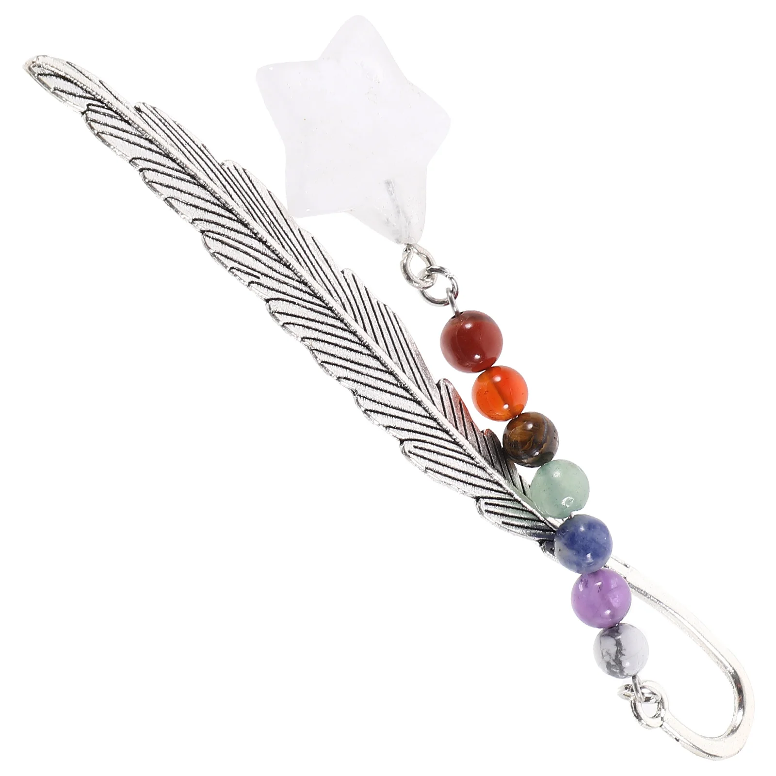 

Colorful Star Crystal Bookmark Plume Pendant Bookmarks for Women Lightweight Portable Decorative Reading Mark Crystal Pendant
