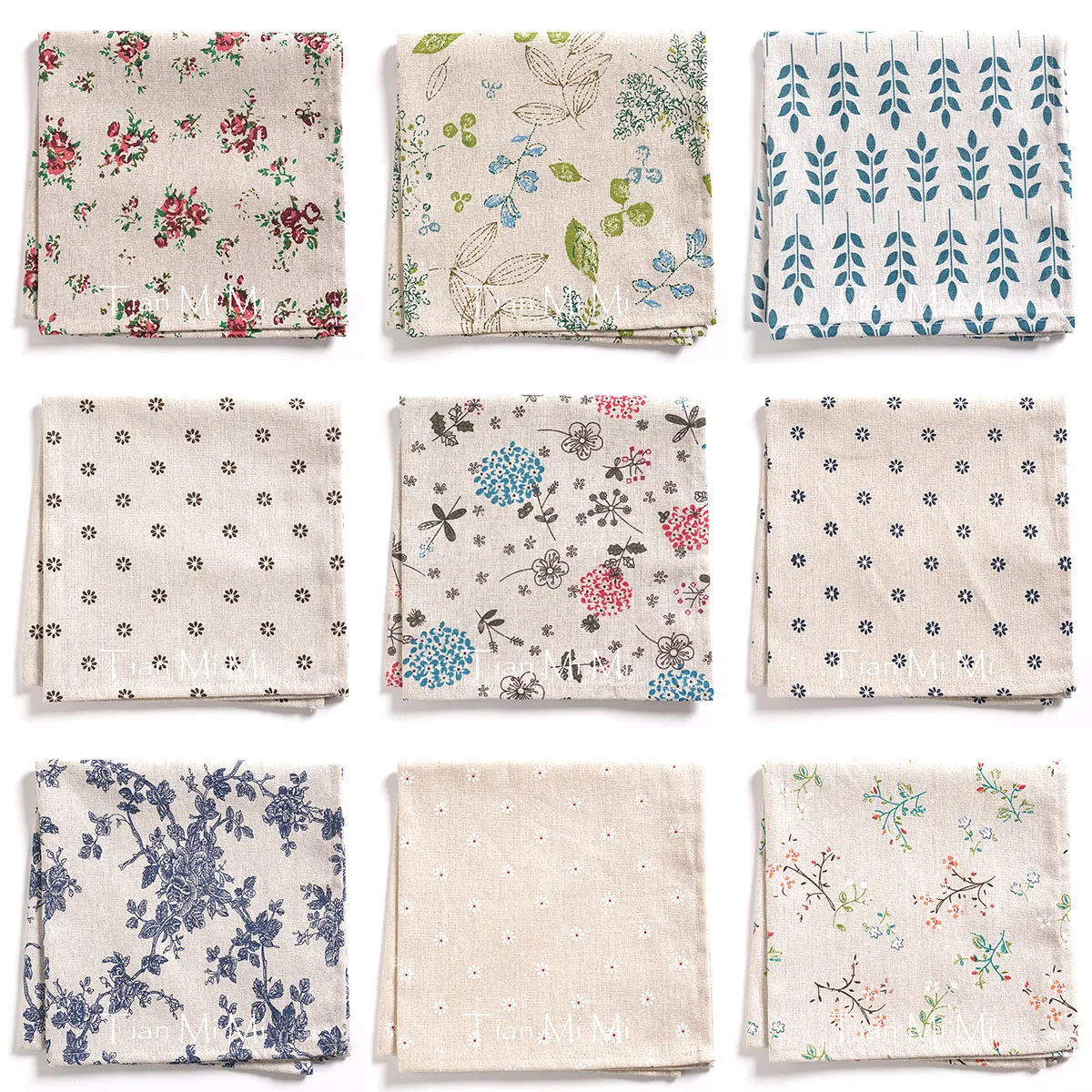 Washable Reusable Cloth Table Napkins 45x45cm Bulk Thick Cotton Linen Printed Napkins for Home Kitchen Wedding Party Dining