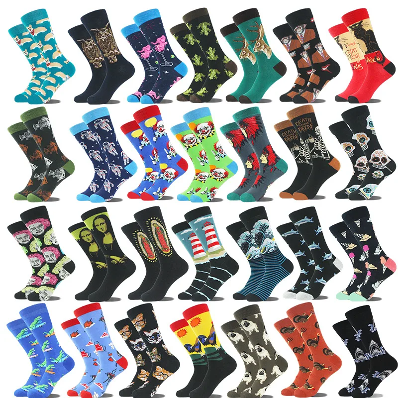 Men Anime Socks Cartoon Movie Gamers Novelty Happy Funny Sokken for Christmas Party Festival Gift