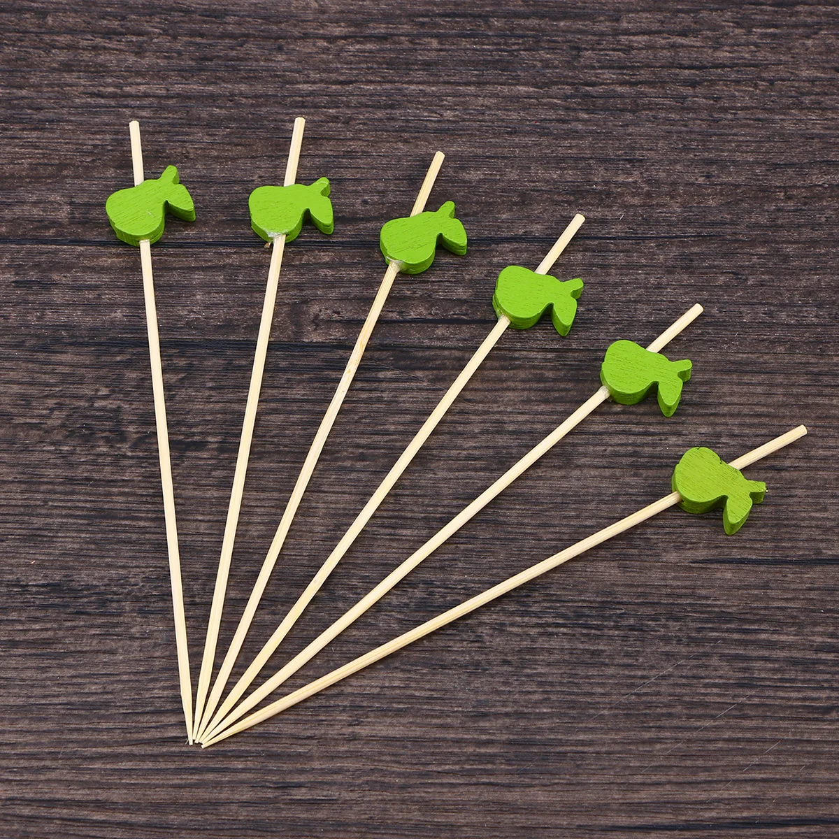 

100Pcs Fruit Picks Disposable Wooden Food Sticks 12Cm Premium Natural Cocktail Appetizer Toothpicks for Party Wedding Christmas