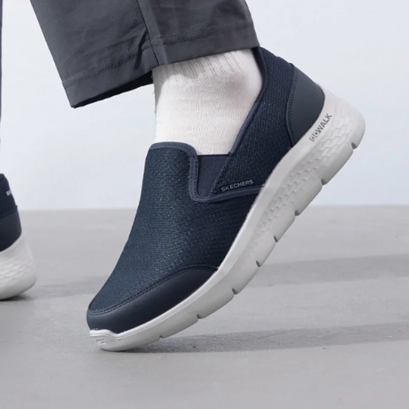 Hot Skechers Official Genuine Men Slip-On Walking Shoes GO WALK FLEX Men Slip-On Walking Shoes Slip on no tie Light weight Sneak
