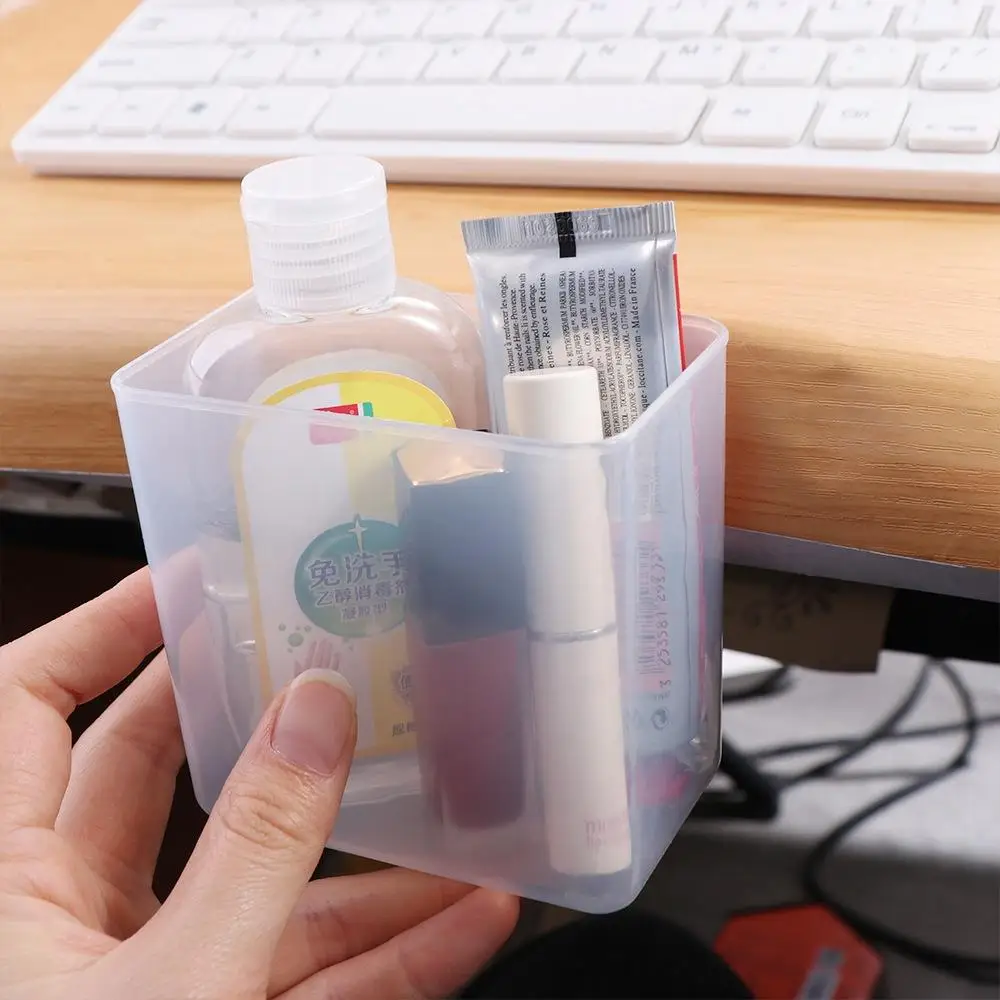 Transparent Wall Mount Pen Pencil Holder Large Capacity Pen Stand Pencil Storage Box Self-adhesive Multifunction
