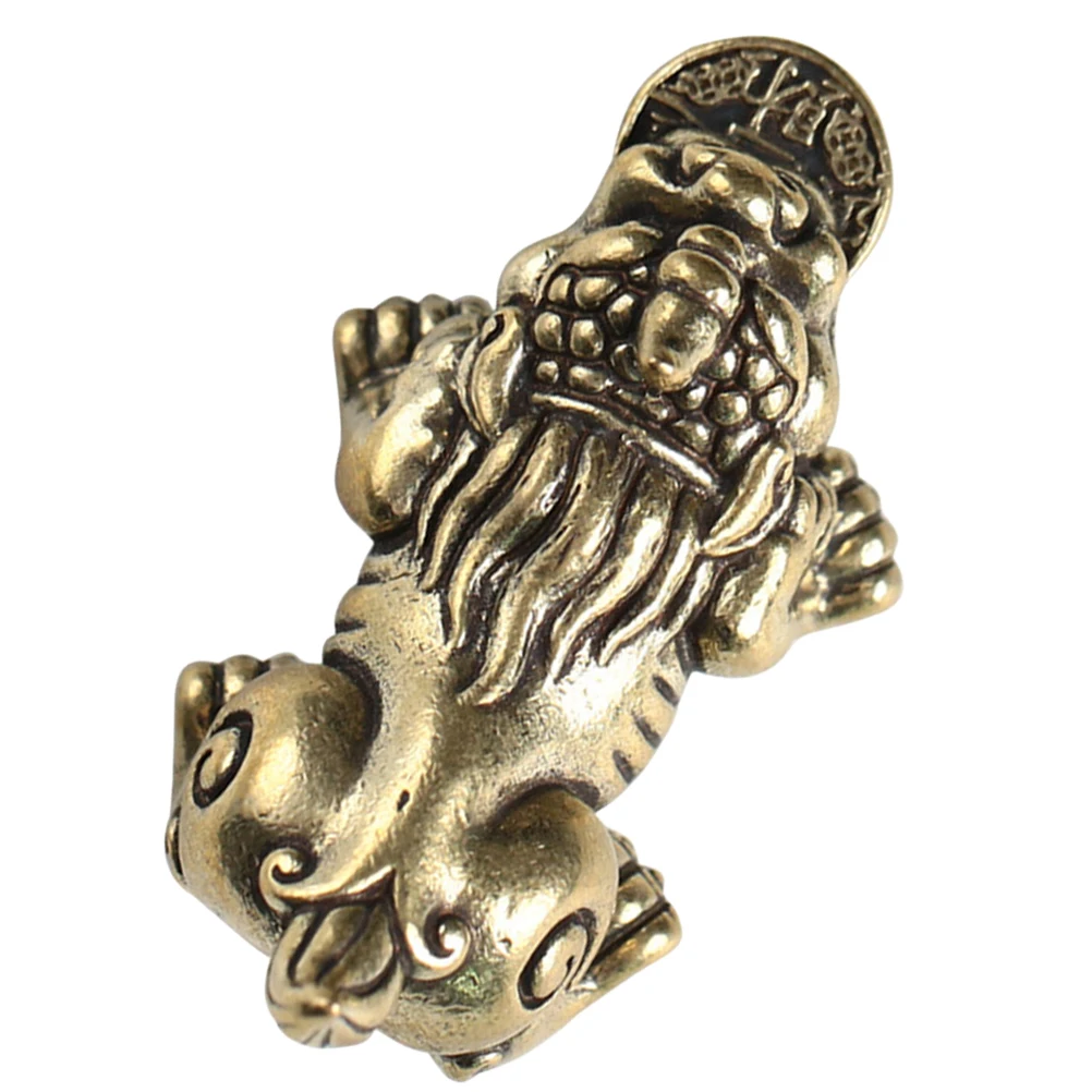 

Brass Pixiu Figurine Retro Desktop Decor Mini Animal Statue Small Brass Decoration nament Vintage Home Office Bedroom Living