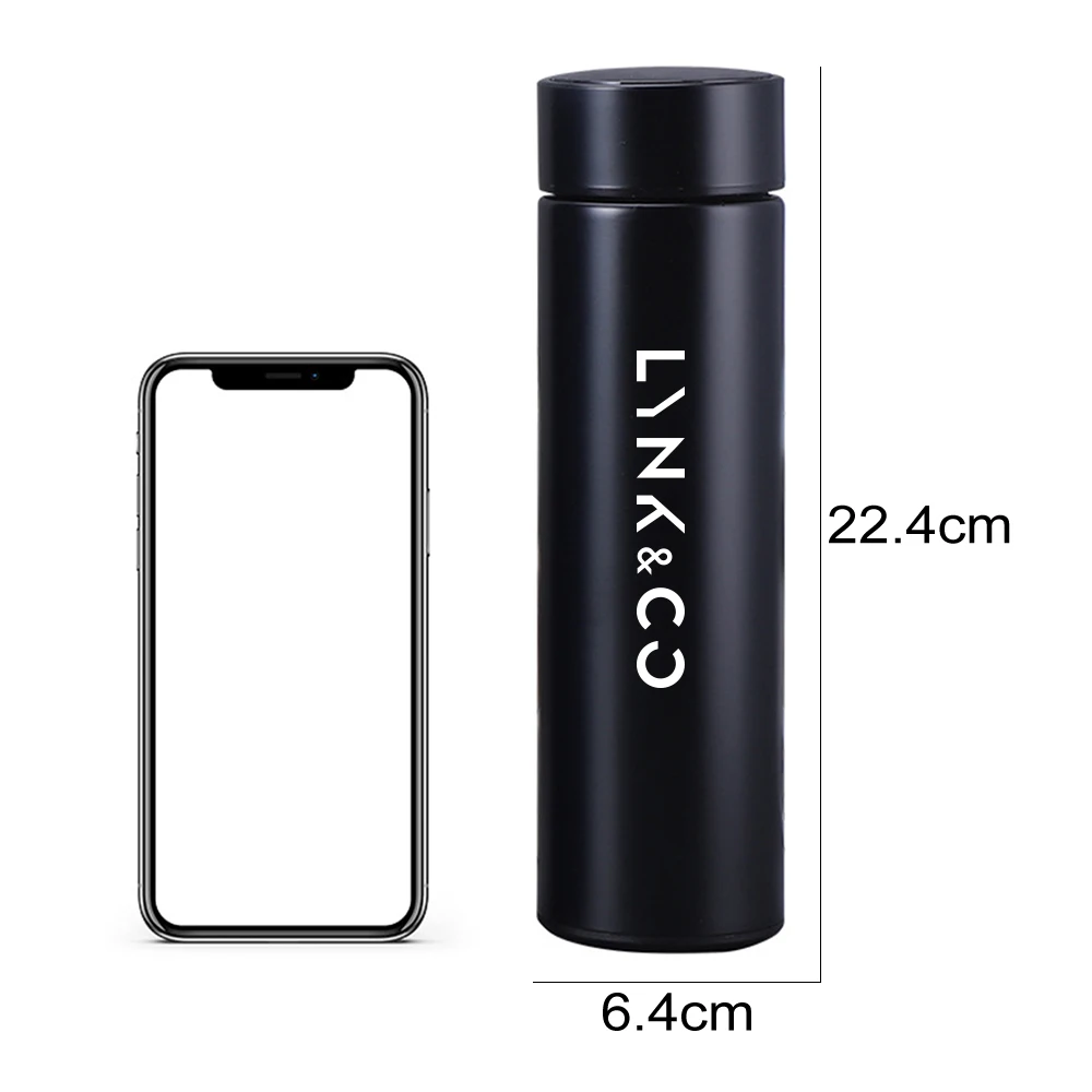 500ml Portable Car Smart Thermos Water Bottle Coffee Mug Car Accessories For Geely Lynk & co 01 05 03 09 02 04 06 07 08