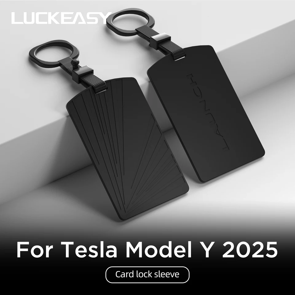 테슬라 모델 Y 2025 2026 출시용 러키이지 자동차 키 카드 보호 커버 실리콘 키 케이스 자동차 액세서리 키 카드 홀더
