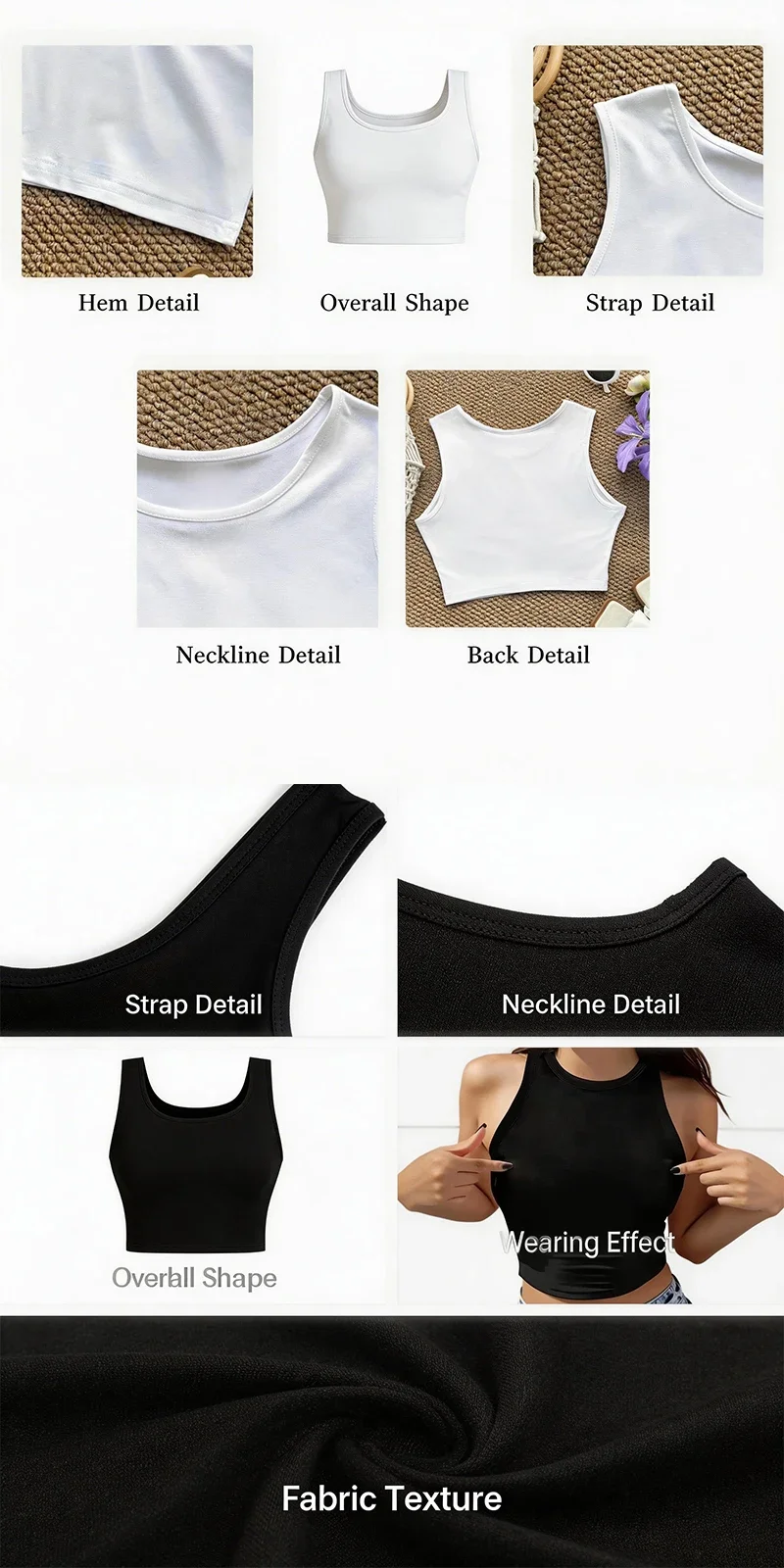 Damen-Cami-Top mit „Stay Trippy Little Hippie“-Grafikdruck, lebhaftes Pilz-Buchstaben-Design, lässiges ärmelloses Crop-Top für den Sommer – Detail 3