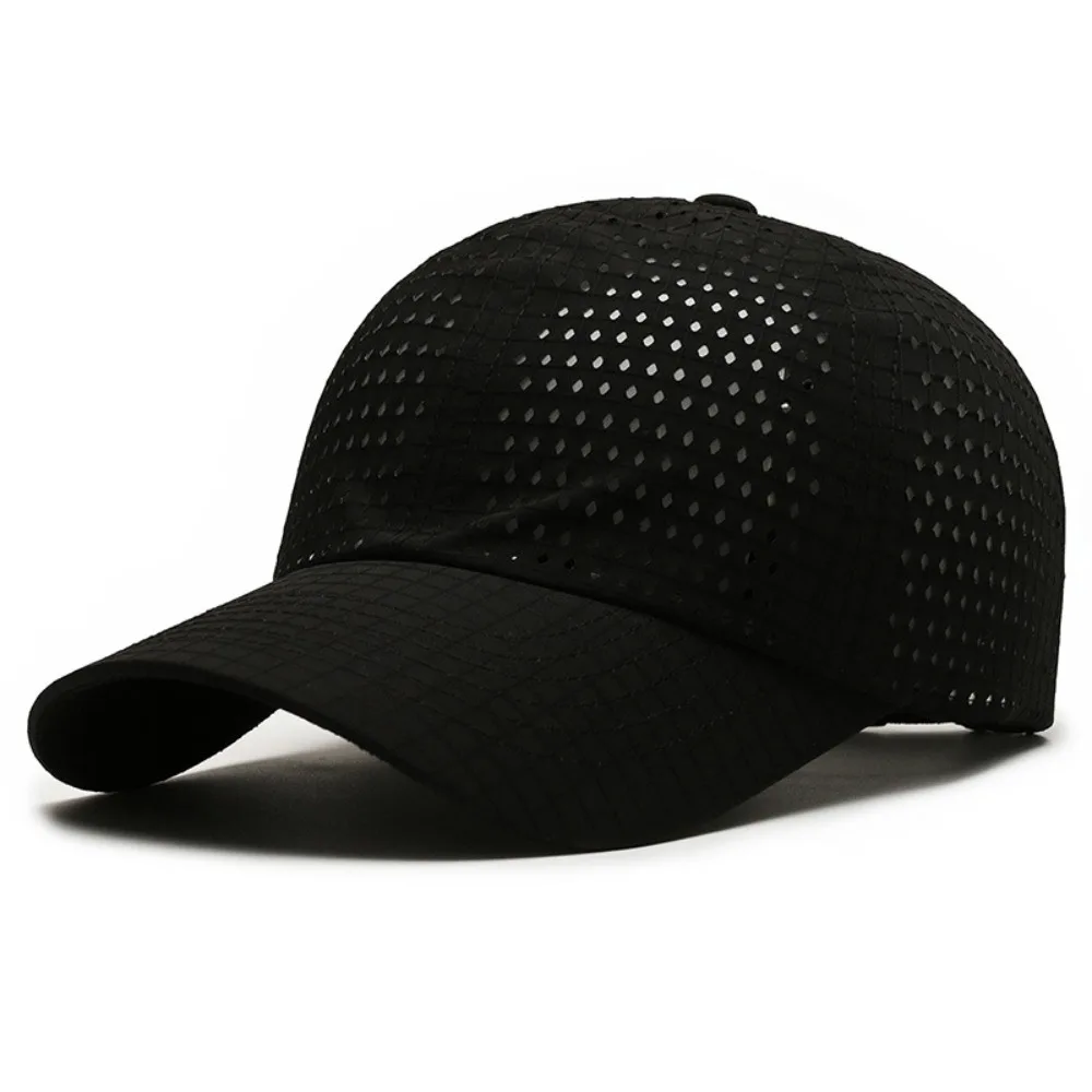

Casual Mesh Baseball Cap Solid Color Quick Dry Sun Hat Breathable Sun Protection Peaked Cap