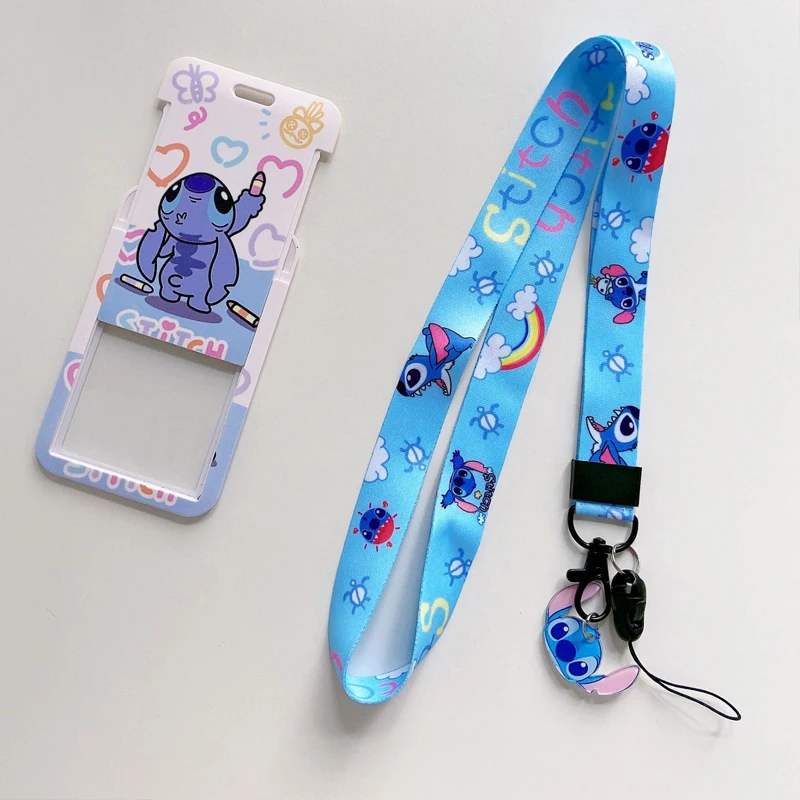 DESINY STITCH ID Card Holder Neck Strap Pendant Girls Boys Door Badge Holder Lanyards Keychain Women Work Credential Case Gift