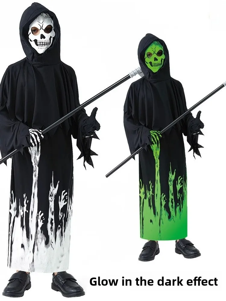 

Костюм на Хэллоуин для мальчиков, костюм дьявола, забавный наряд для выступлений, детский наряд Par ow, полиэфирное волокно 00%