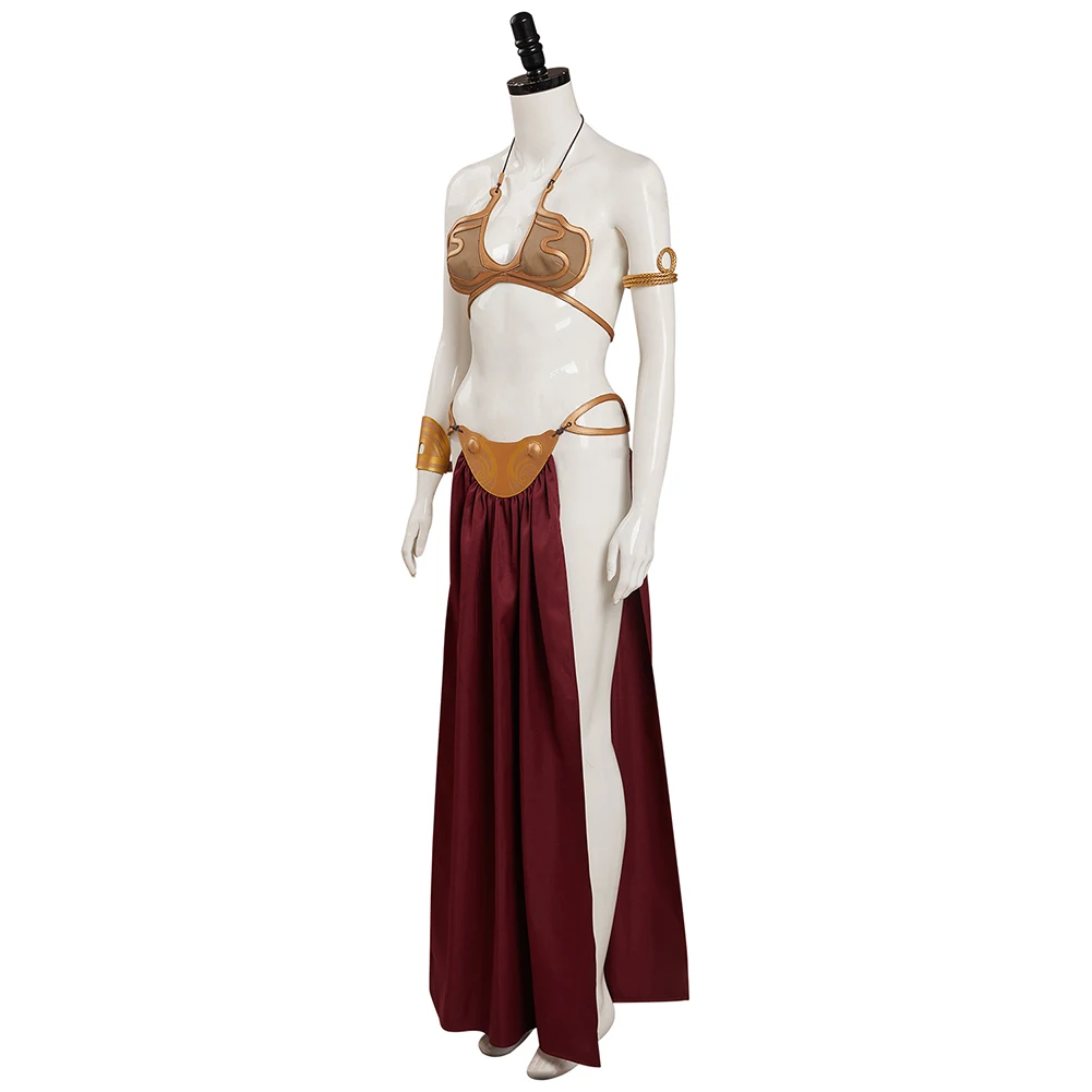 Princess Leia Cosplay Sexy Bikini Bra Skirt Movie Space Battle Costume Women Girl Dress Disguise Outfits Halloween Carnival Suit