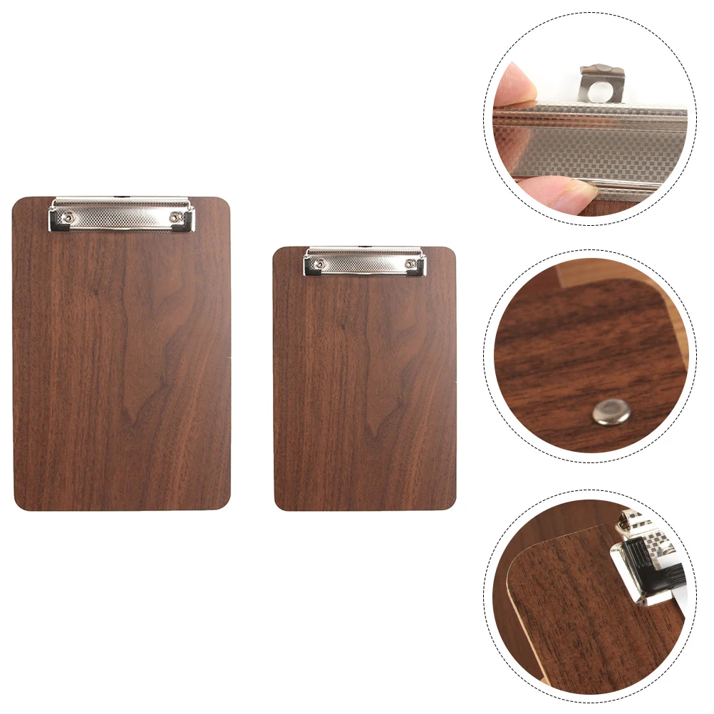 2PCS Wooden Menu Clip Holder Kitchen Restaurant A4 A5 Light Portable Easy Use