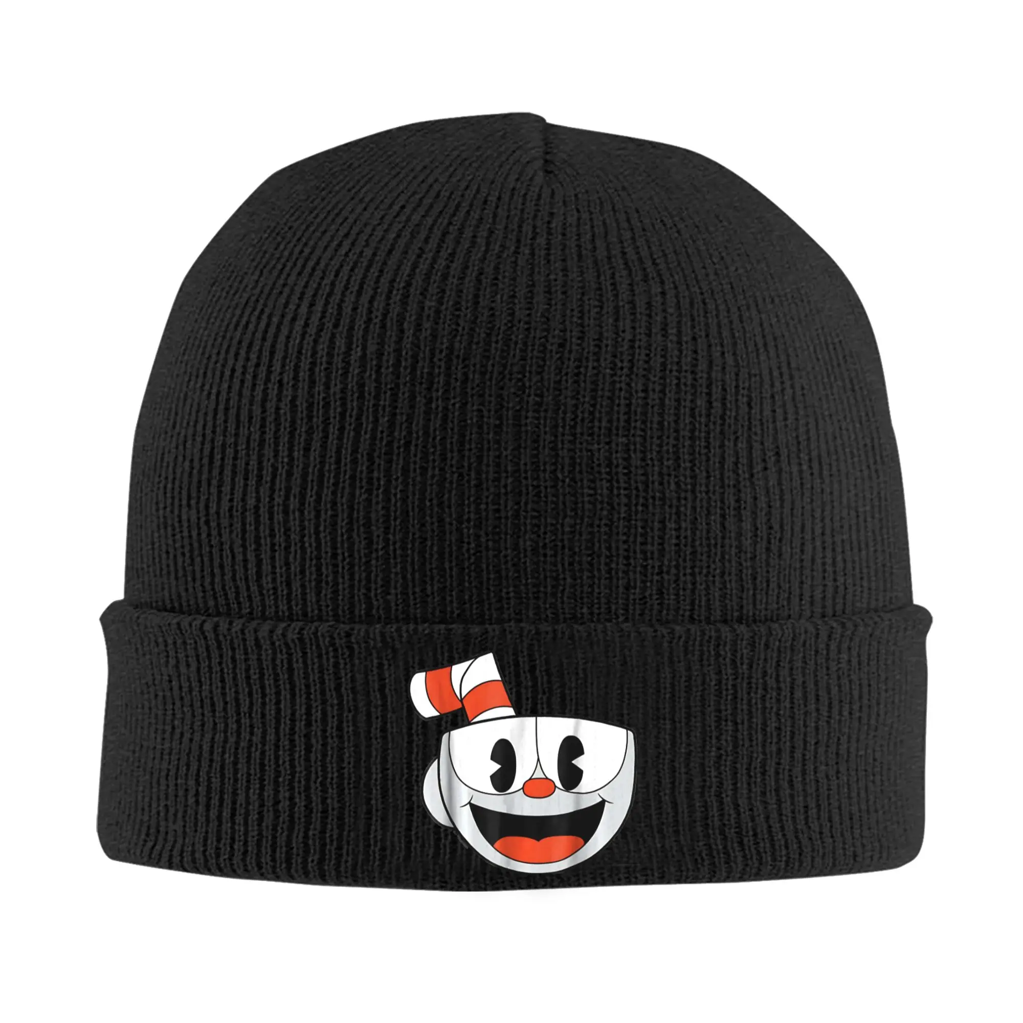 Cuphead and Mugman cup mug Merch Winter Cuff Beanie For Men Women Skullies Knitted Caps  Bonnet Knit Hat