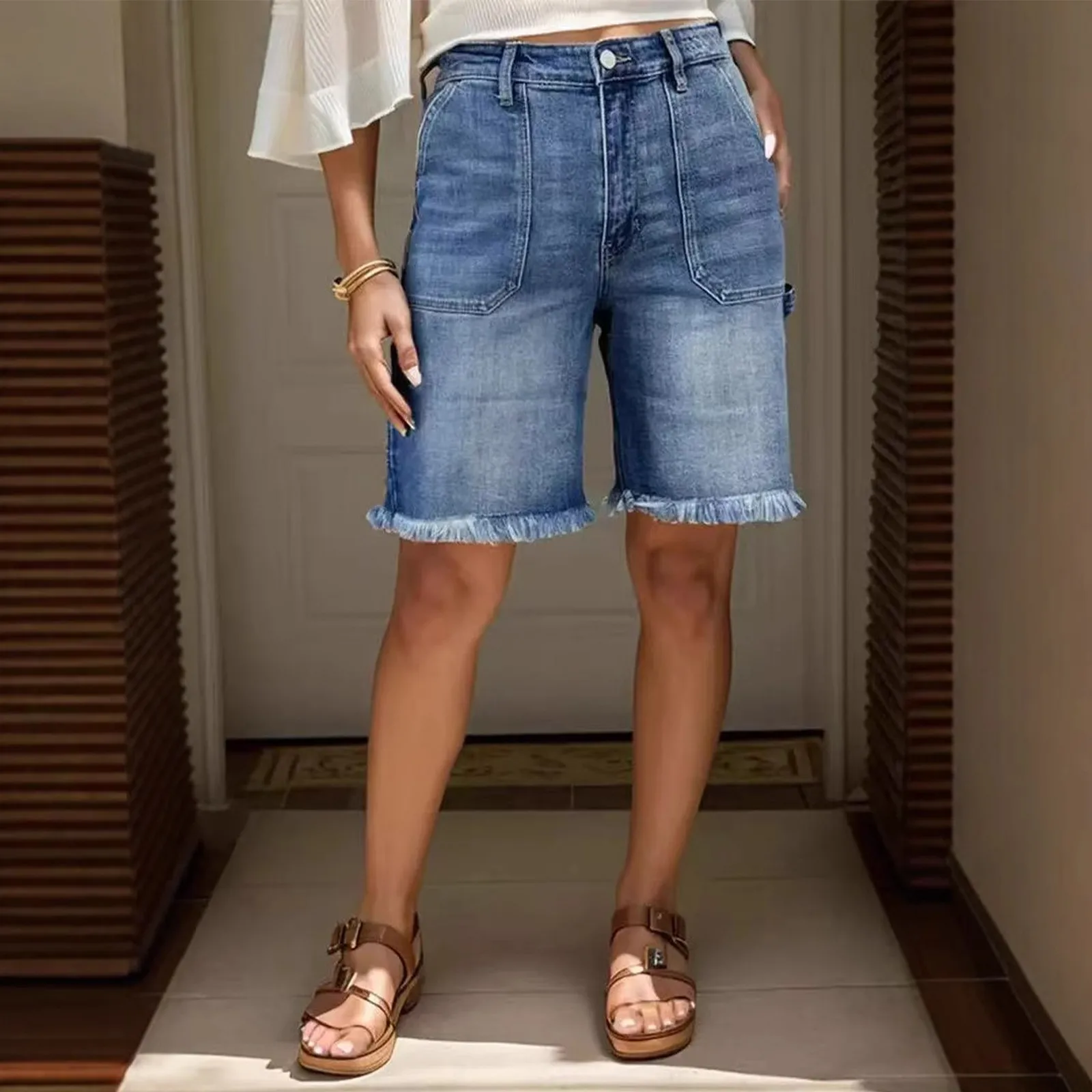 

Узкие женские короткие джинсовые брюки с высокой талией, молодежные элегантные наряды в японском стиле 2000-х годов, корейские винтажные женские джинсовые шорты Y2k