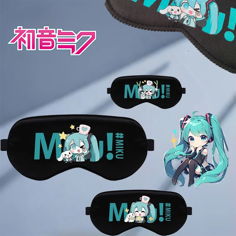 Hatsune Miku Anime Block Out Luce Maschera per gli occhi Farcito Sonno Visiera Ragazzo Ragazza Peluche Maschera per gli occhi Traspirante Pisolino Benda per gli occhi regolabile