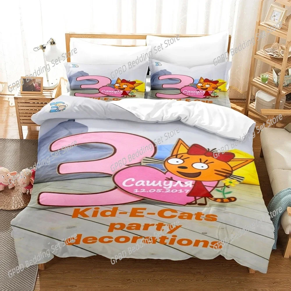 

3D Print Kid-E-Cats Cartoon Bedding Set Single Twin Double Queen King Cal King Size Bed Linen Set
