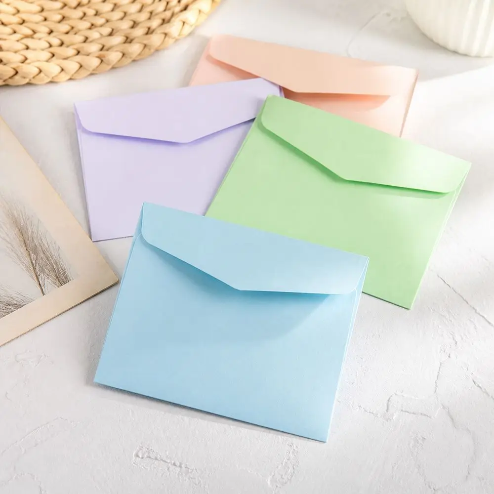 Durable Colorful Paper Card Envelope Fresh Minimalist Style Unprinted Small Paper Envelope Offset Paper for Greeting Cards