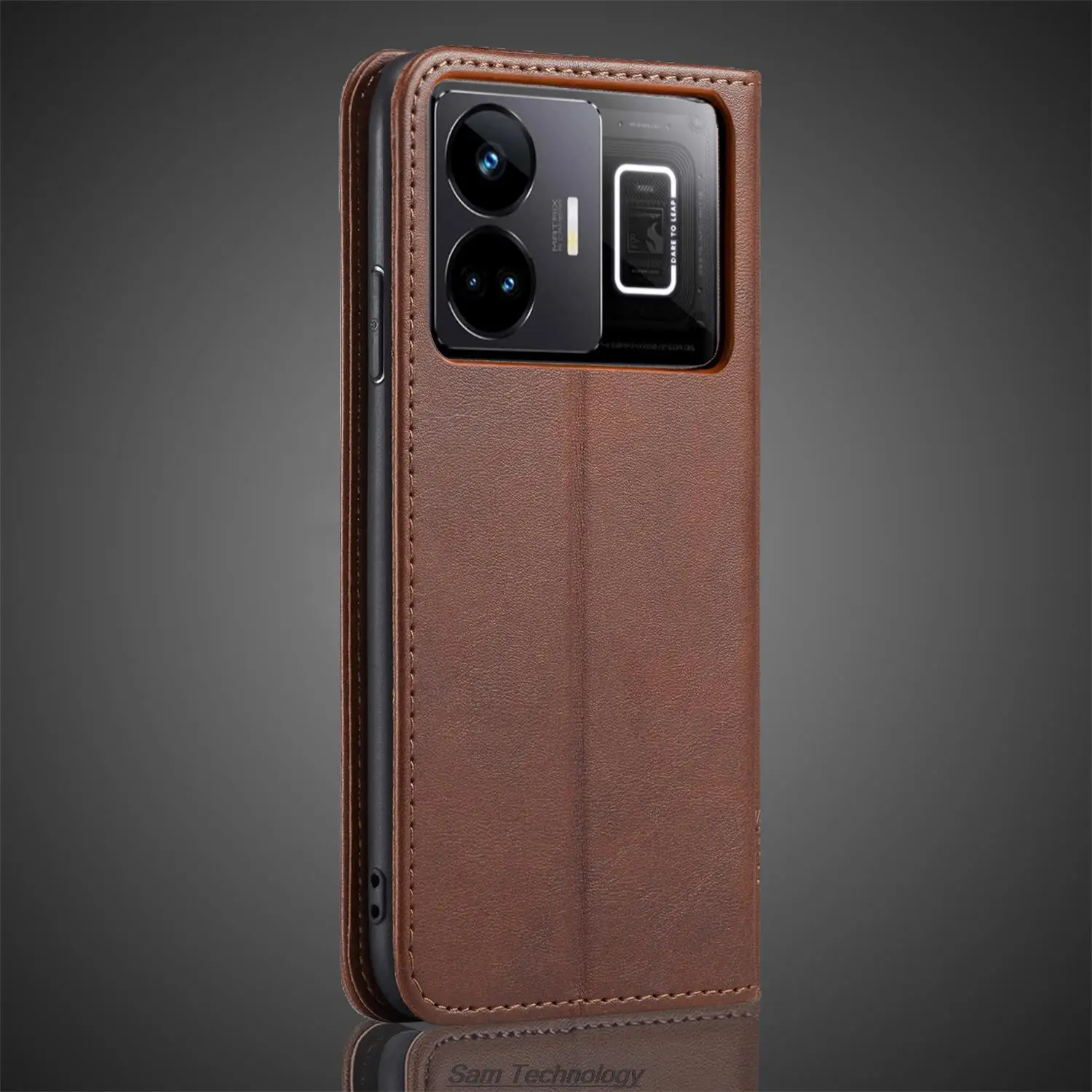 Magnetic attraction Leather Case for OPPO Realme GT3 / Realme GT3 240W Holster Flip Cover Case Wallet Phone Bags Fundas Coque