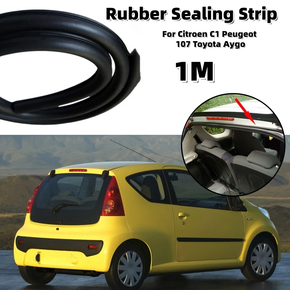 Tira de sellado de goma para coche, tira impermeable, protector de parachoques para puerta trasera de coche, tira decorativa para Citroen C1 Peugeot 107 Toyota Aygo