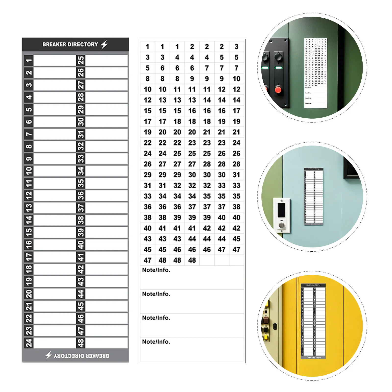 

2 комплекта самоклеящихся этикеток для электрических панелей, номерные наклейки для распределительных коробок, водонепроницаемые этикетки для электрических устройств