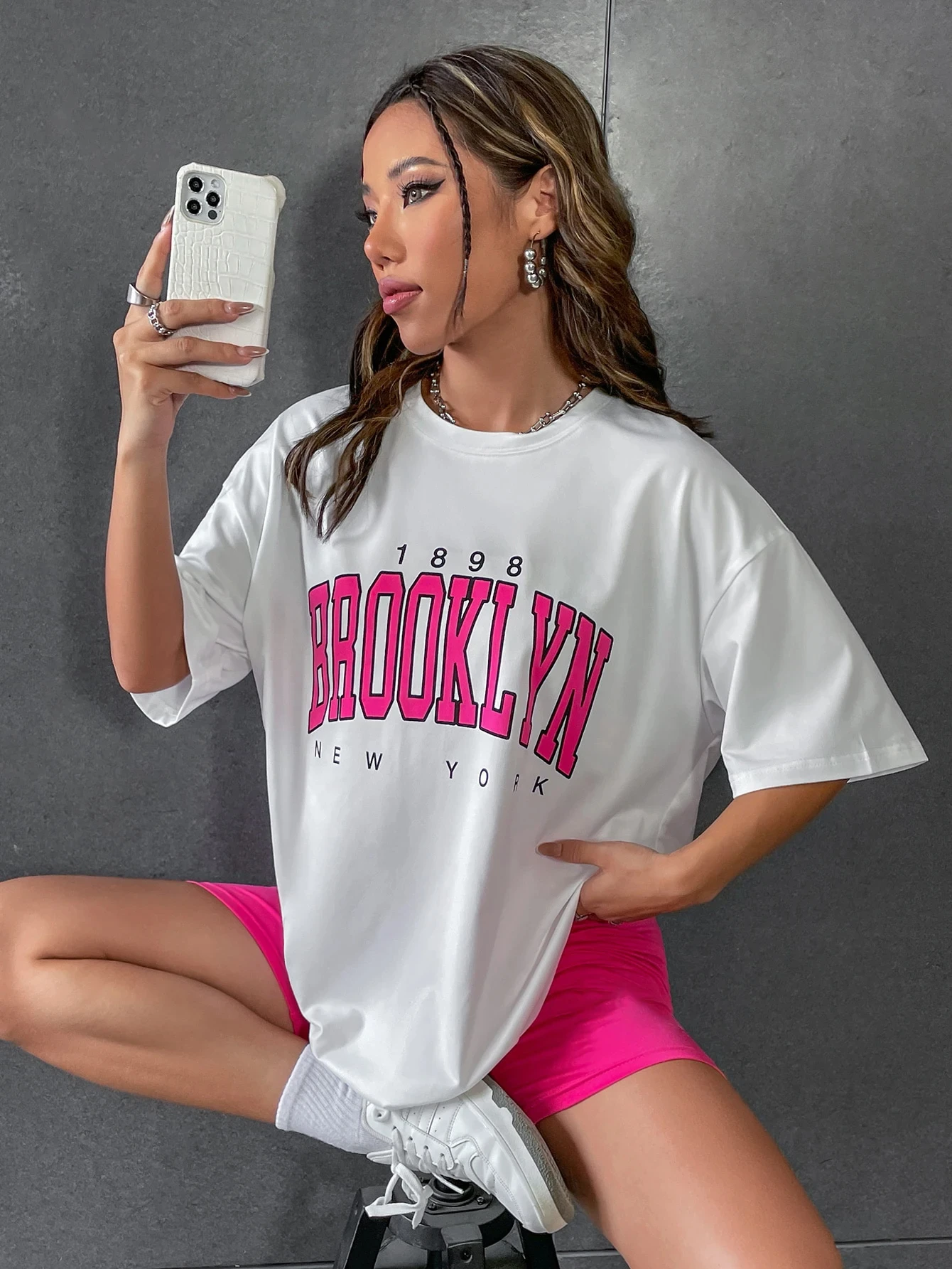 1898 Brooklyn New York T-Shirt Summer Women Fashion Crew Neck Clothing Girls Casual Stylish Cotton Tops Tees Harajuku Streetwear