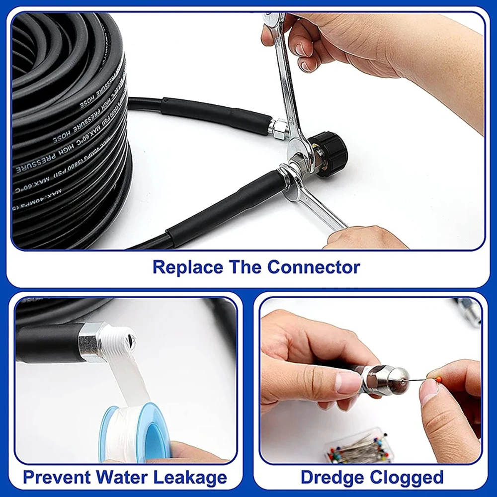 Imagem -06 - Esgoto Tubo Desbloqueador Bico de Lavagem Mangueira de Cabo Mangueira o Mangueira de Drenagem de Esgoto Lavadora de Pressão Karcher 240m de Alta Pressã