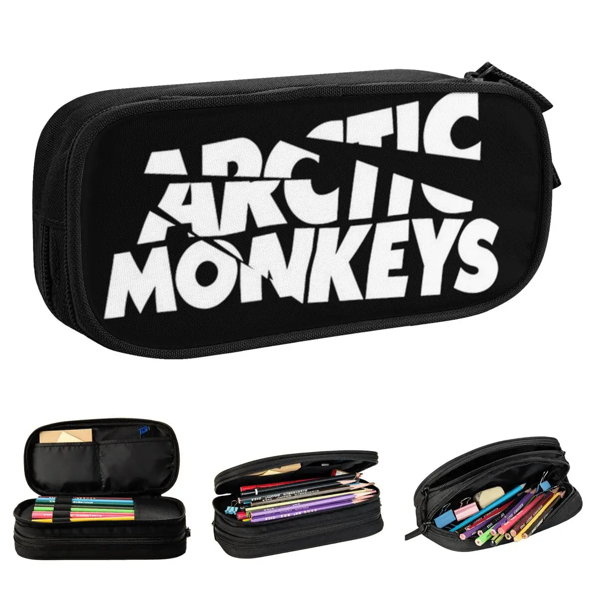 Arctic Monkey Rock Band Pencil Cases Creative Pen Box Bag Student Large Storage School Supplies Cosmetic Pencilcases