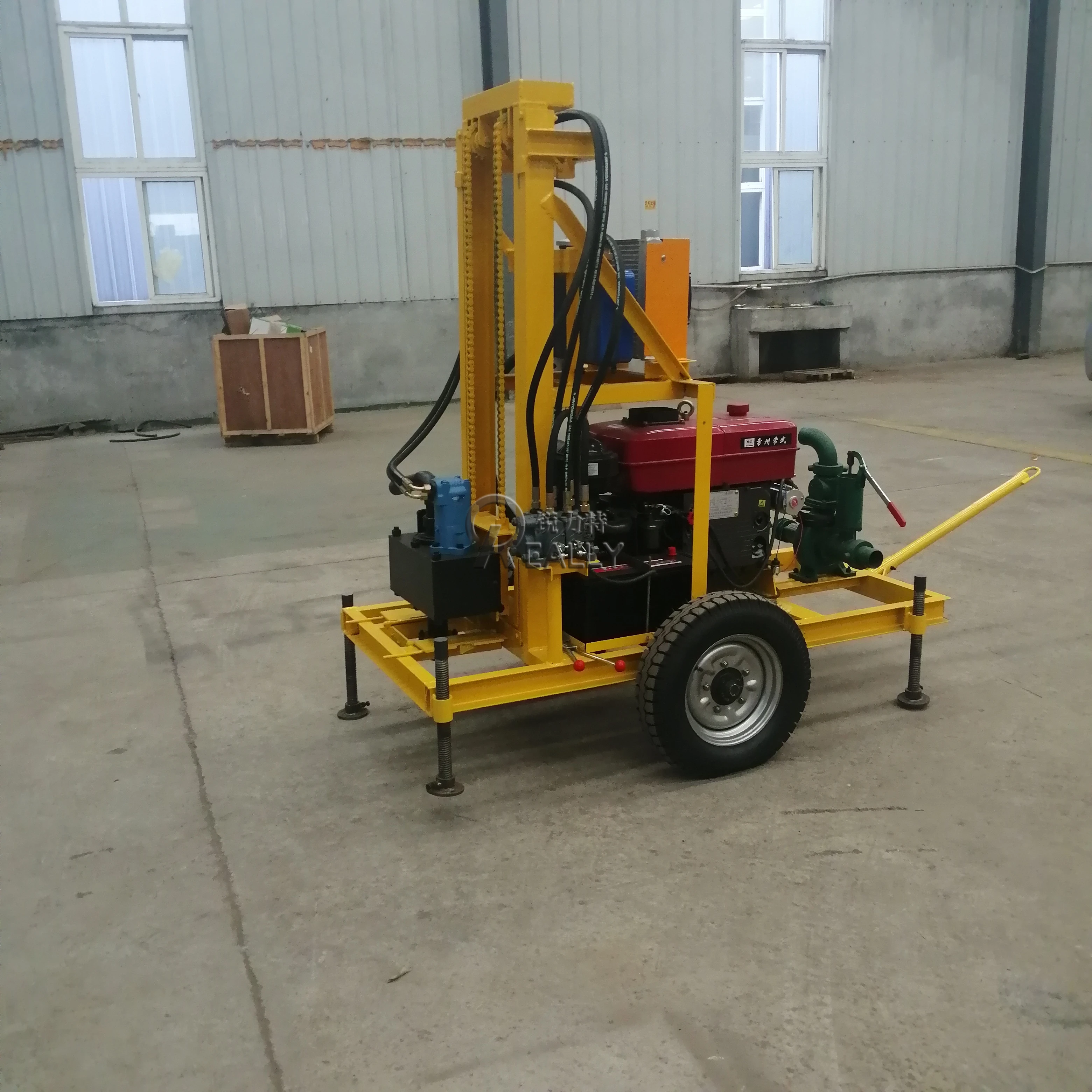 100 Meter Hydraulic Portable Diesel Engine Track-Type Water Well Drilling Rig Machine For Sale