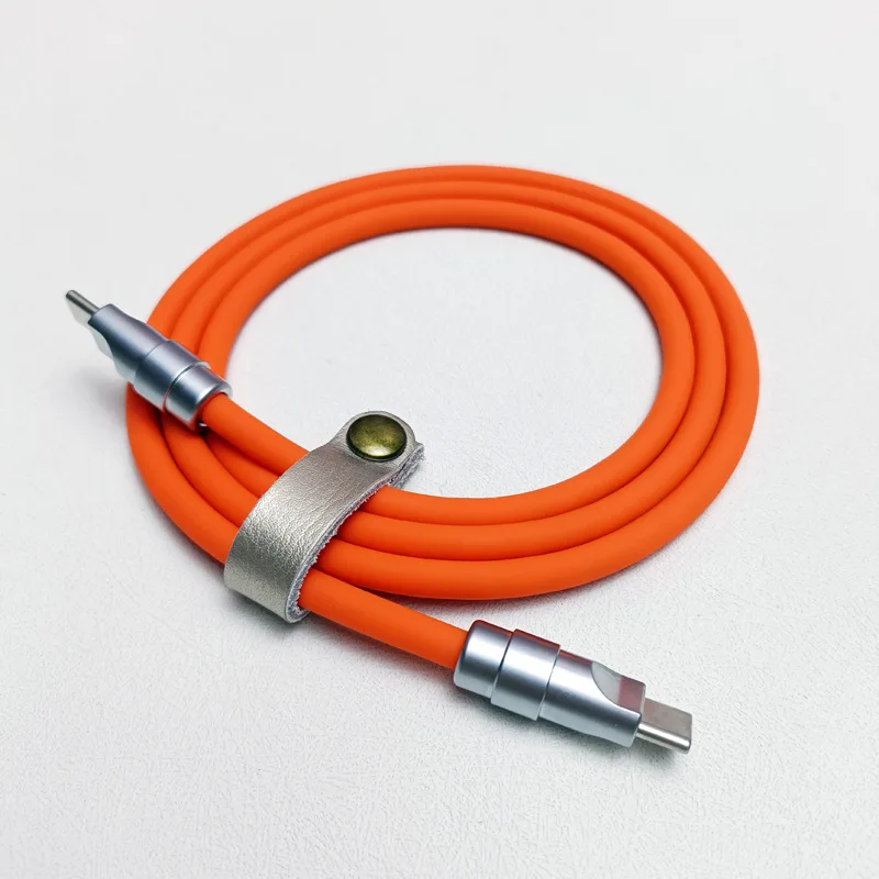 100W C-C Charging Data Cable Type-C to Type-C PD100 Super Fast Charge Liquid silicone Cable for MacBook Laptop iPad Pro Android