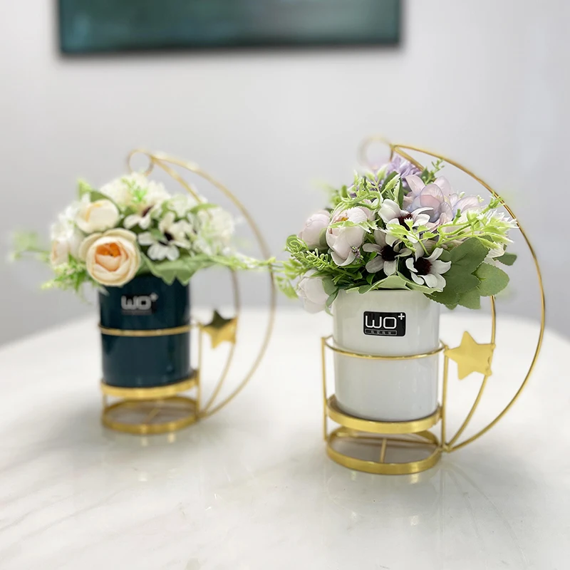 

Huilan Nordic Style Artificial Flower with Flower Pot, Light Luxury Simulation, TV Cabinet, Home Decoration Accessories, New