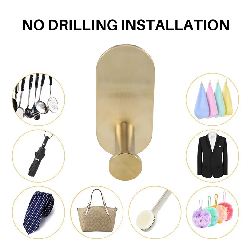 ABHU 벽걸이 형 핸드 타월 바 랙 브러시 골드 스테인레스 스틸 라운드 화장지 홀더 후크 하드웨어 액세서리