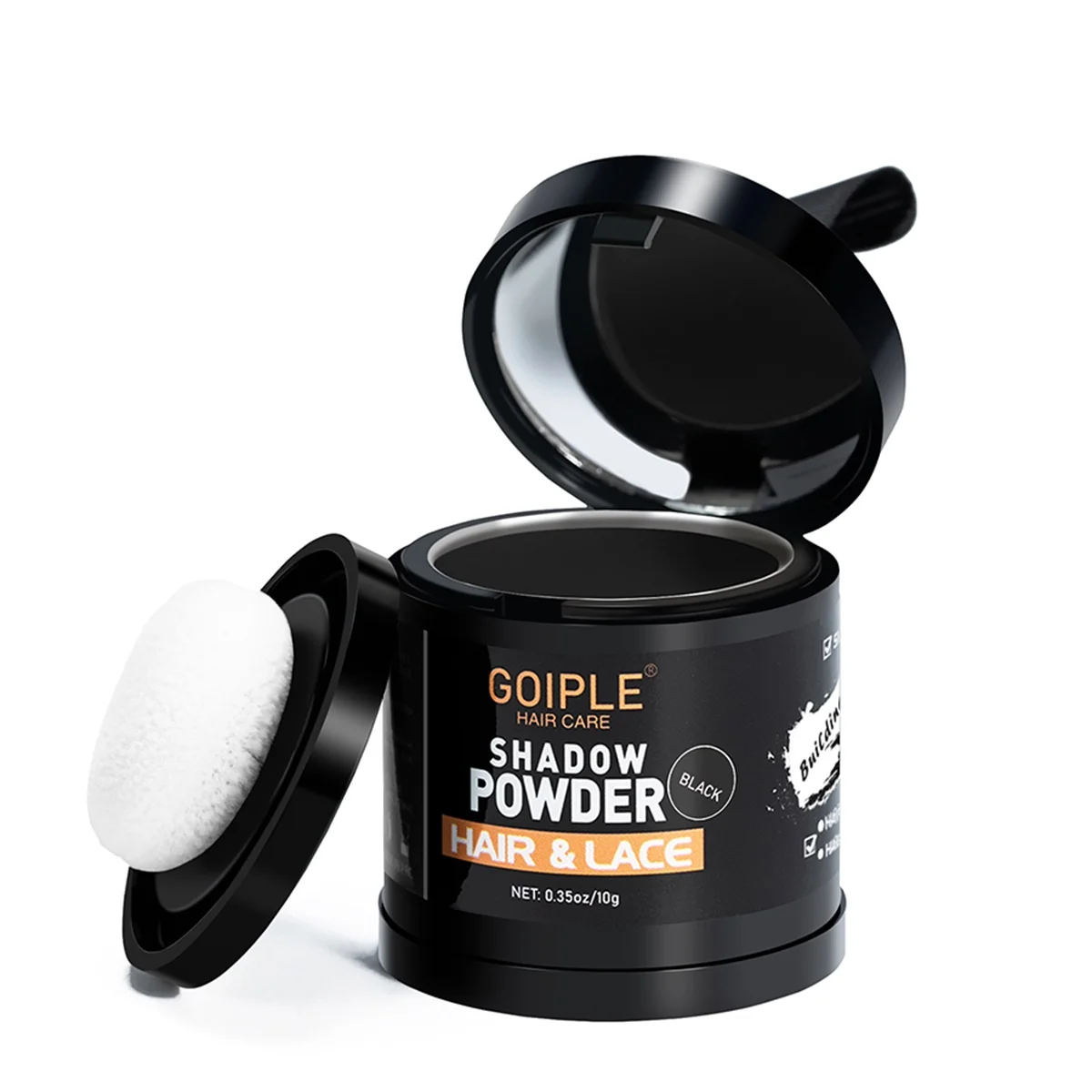 GOIPLE 10g Pó para Sombra de Linha Capilar, Preenchimento de Cor para Cabelo, Barba e Sobrancelha, Pós de Maquiagem para Cores Complementares da Raiz do Cabelo para Homens e Mulheres