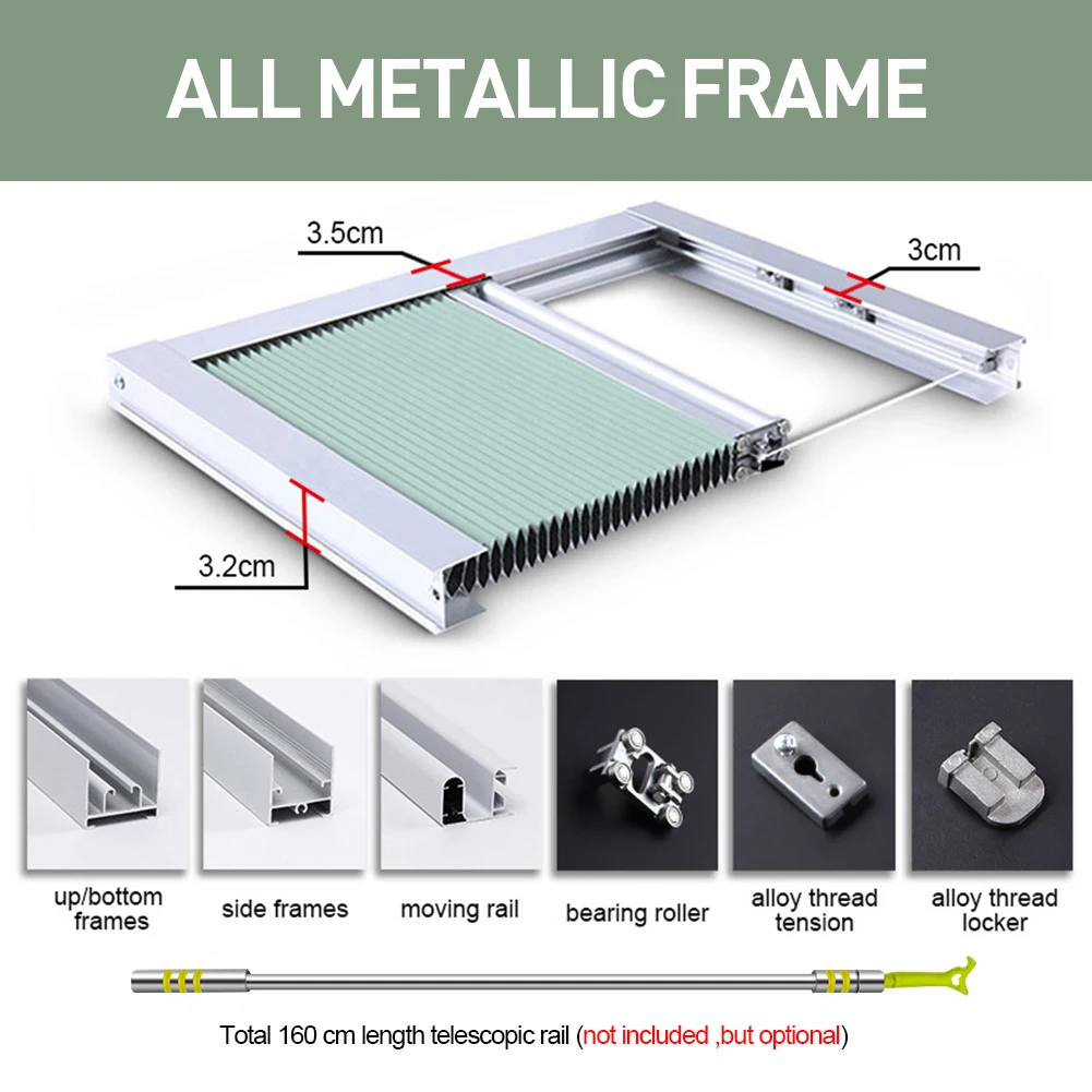 ZSHINE-Cellular Honeycomb Blinds Light Filtering Waterproof Fabric for Window Skylight Glasshouse Customized Size,Manual Version