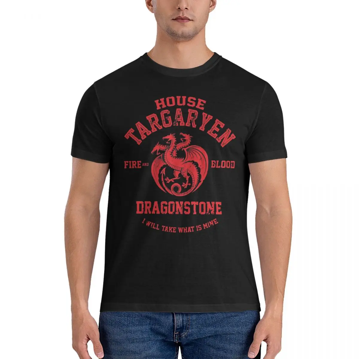 Oversized T Shirt Red Dragon T-Targaryenes Cotton T Shirts Hippie Tee Shirt for Man Summer Awesome Short Sleeve Top Tees