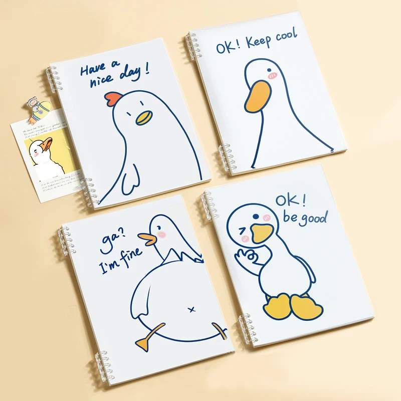 Come On Duck,Loose-Leaf A4/A5 Notebook,60 Sheets/Book,Watertight PP Cover,Horizontal Line Page,Office Study Stationery QP-87