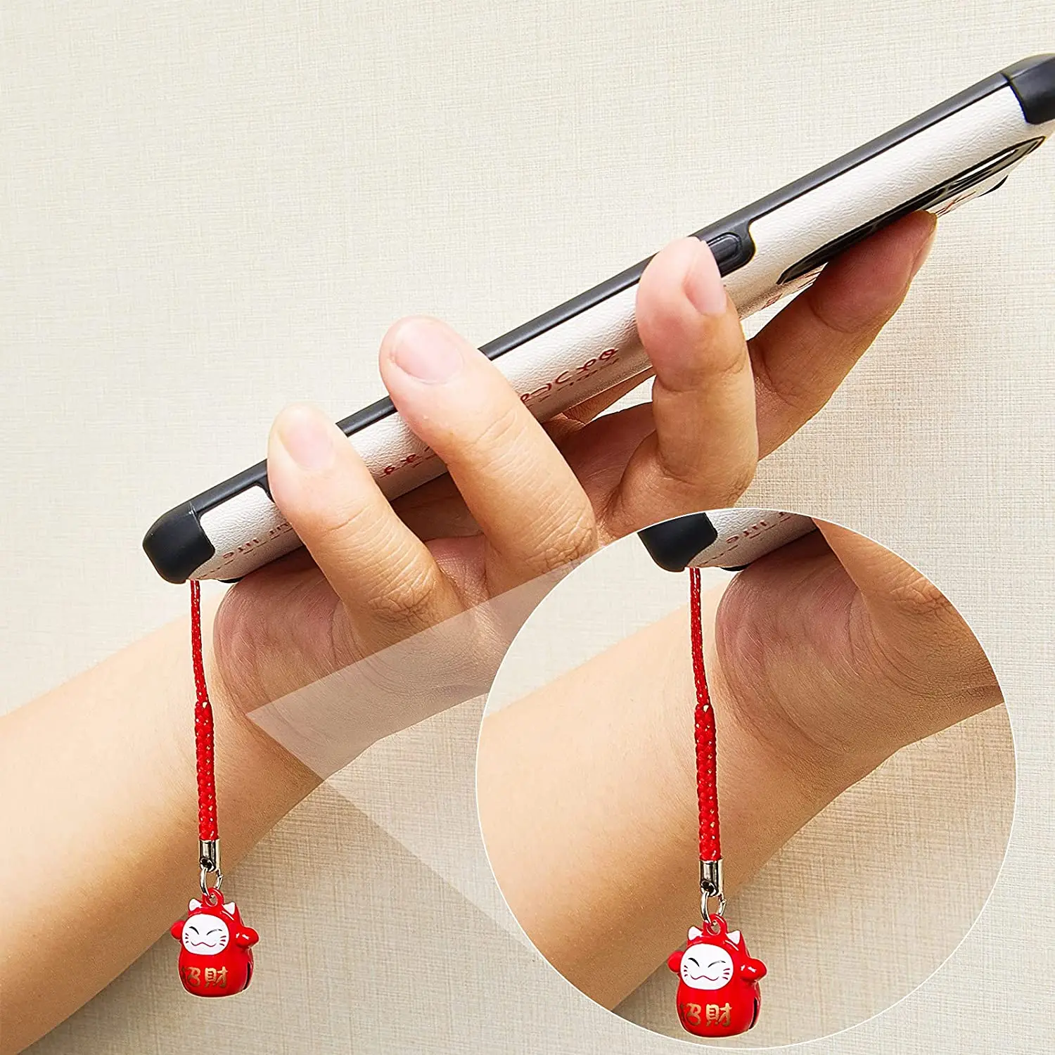 12 Pieces Lucky Cat Beckoning Cat Keychains Pendant Japanese Maneki Neko Fortune Pendants Wealth Health Fortune Evil Gifts H-08