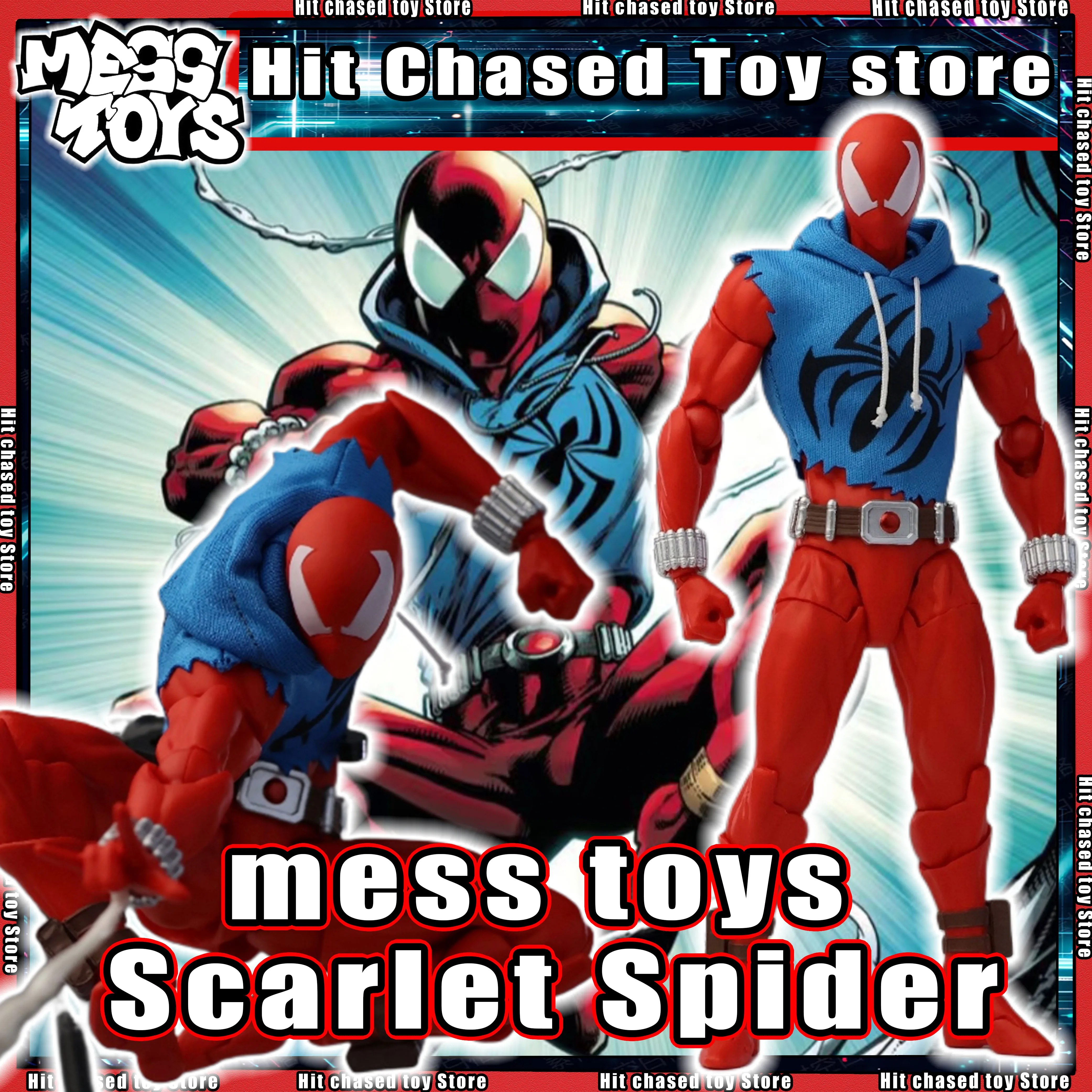 

New Mess Toys Алый герой Человека-паука Аниме Фигурки Красный Паук Бен Рейли Фигурка Человека-паука Модель Статуя Детские игрушки Подарки