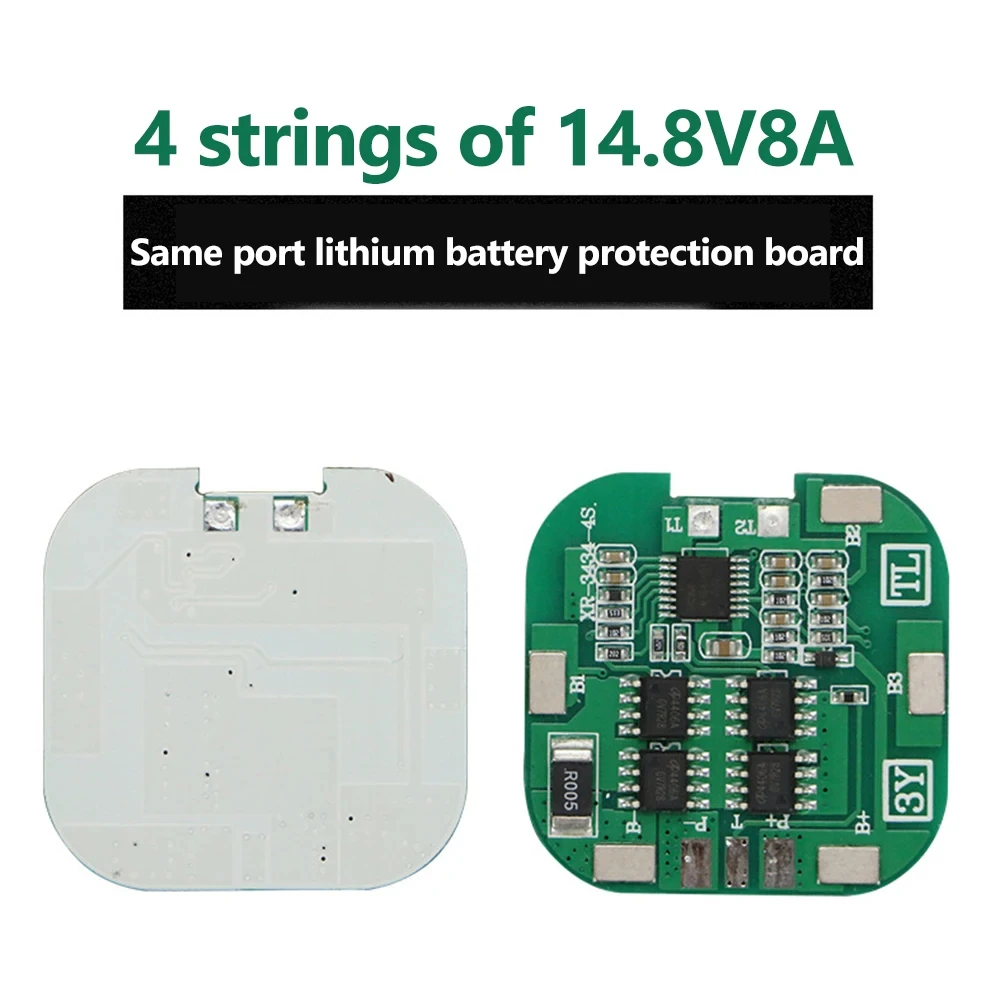 BMS 4S 8A 14.8V 18650 Lithium Battery Charge Protection Board Power Bank Monitor Same Port PCB for Electric Tools/Drill Motor