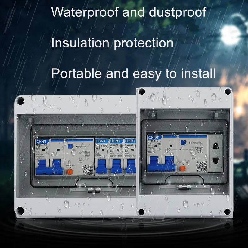 Scatola di distribuzione IP65 per interruttore CC HT-2-24WAY PC / ABS Scatola di giunzione elettrica esterna in plastica Custodia fotovoltaica Comniner