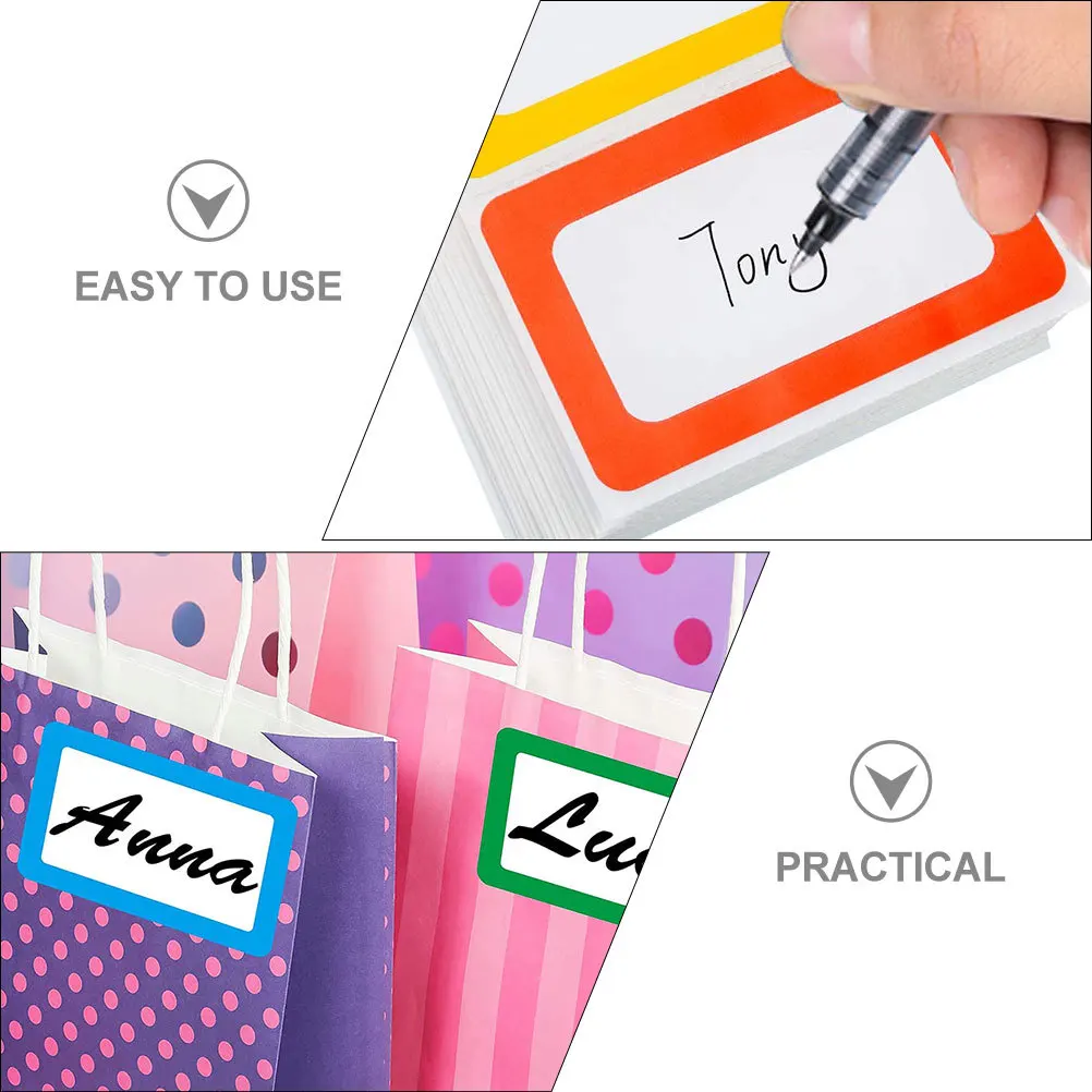 

200Pcs Name Tag Stickers Writable Blank Self-Adhesive Label Stickers for Classroom Office Name Tags Nametags Labels